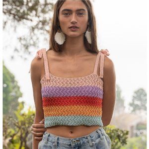 59597 POL Knit Color Block Top